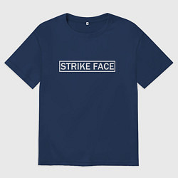 Футболка оверсайз мужская Strike face, цвет: тёмно-синий