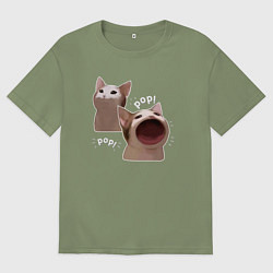 Мужская футболка оверсайз Cat Pop - Мем