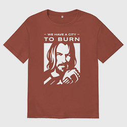 Футболка оверсайз мужская WE HAVE A CITY TO BURN, цвет: кирпичный