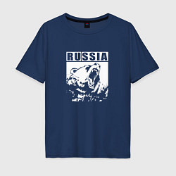 Мужская футболка оверсайз Россия - медведь