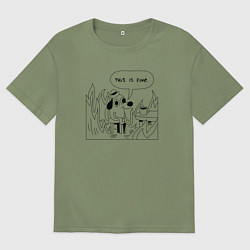 Мужская футболка оверсайз This is Fine