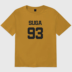 Футболка оверсайз мужская BTS - Suga 93, цвет: горчичный