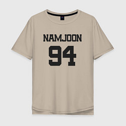 Футболка оверсайз мужская BTS - Namjoon RM 94, цвет: миндальный