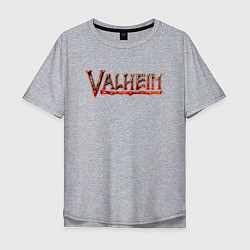Футболка оверсайз мужская Valheim огненный лого, цвет: меланж