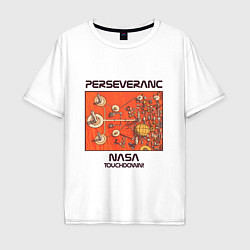 Футболка оверсайз мужская NASA Марсоход Perseveranc, цвет: белый
