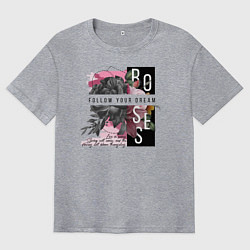 Мужская футболка оверсайз Roses