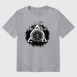 Мужская футболка оверсайз Вегвизир Рунический Компас
