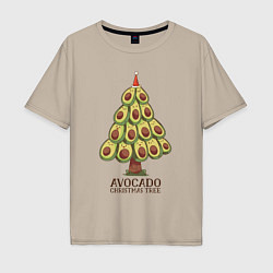 Мужская футболка оверсайз Avocado Christmas Tree