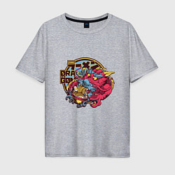 Мужская футболка оверсайз Dragon Ramen Anime Style