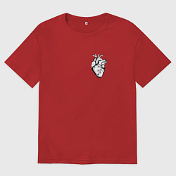 Мужская футболка оверсайз Анатомическое сердце