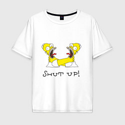Футболка оверсайз мужская Shut up!, цвет: белый