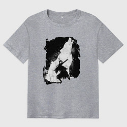 Футболка оверсайз мужская DARK SOULS ТЁМНЫЕ ДУШИ, цвет: меланж