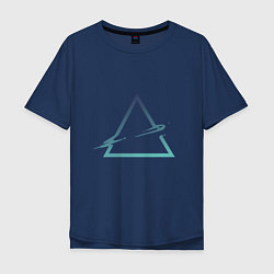 Футболка оверсайз мужская Абстрактный жидкий треугольник, цвет: тёмно-синий