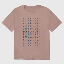 Футболка оверсайз мужская Команды Формулы 1, цвет: пыльно-розовый