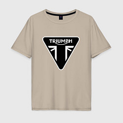 Футболка оверсайз мужская Triumph Мото Лого Z, цвет: миндальный