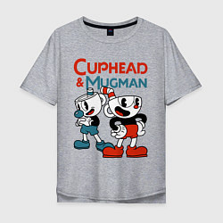 Футболка оверсайз мужская Cuphead & Mugman, цвет: меланж