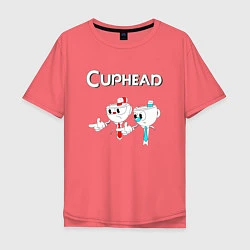 Футболка оверсайз мужская Cuphead, цвет: коралловый