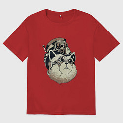 Мужская футболка оверсайз Steampunk кот