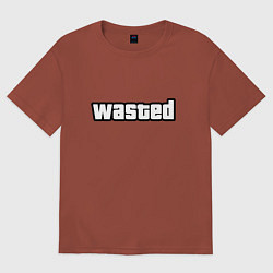 Футболка оверсайз мужская WASTED, цвет: кирпичный