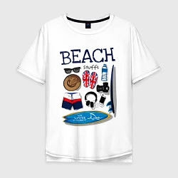Футболка оверсайз мужская Beach, цвет: белый