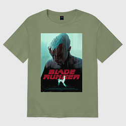 Футболка оверсайз мужская Слезы в дожде Blade Runner, цвет: авокадо