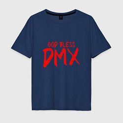Футболка оверсайз мужская God Bless DMX, цвет: тёмно-синий