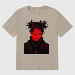 Футболка оверсайз мужская Кровь Чосо Магическая Битва, цвет: миндальный