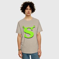 Футболка оверсайз мужская Shrek: Logo S, цвет: миндальный — фото 2