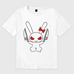Мужская футболка оверсайз Зайка с ножами