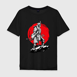Мужская футболка оверсайз Воин-самурай