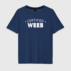 Футболка оверсайз мужская Certified weeb, цвет: тёмно-синий