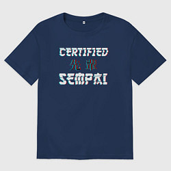 Футболка оверсайз мужская Certified sempai, цвет: тёмно-синий