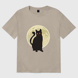 Футболка оверсайз мужская Moon Cat, цвет: миндальный