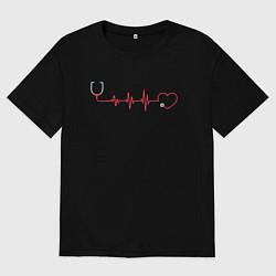 Мужская футболка оверсайз Медсестра Стетоскоп Z