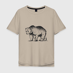 Мужская футболка оверсайз Медведь Гризли Grizzly Bear