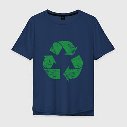 Мужская футболка оверсайз Значок переработки экология