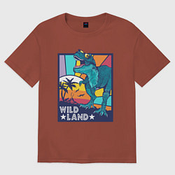 Футболка оверсайз мужская WILD LAND ДИНОЗАВР T-REX, цвет: кирпичный