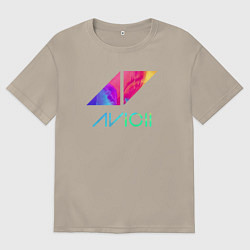 Мужская футболка оверсайз AVICII RAIBOW