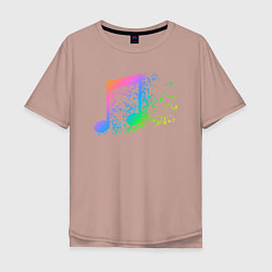 Футболка оверсайз мужская I LOVE MUSIC DJ Z, цвет: пыльно-розовый