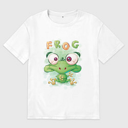 Футболка оверсайз мужская Funny frog, цвет: белый