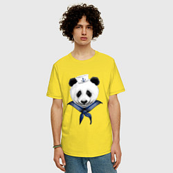Футболка оверсайз мужская Captain Panda, цвет: желтый — фото 2