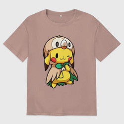 Мужская футболка оверсайз Пикачу - совенок