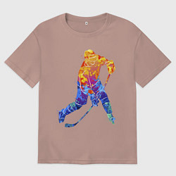 Футболка оверсайз мужская Хоккеист, цвет: пыльно-розовый