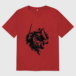 Футболка оверсайз мужская Опасный техас, цвет: красный