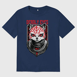 Футболка оверсайз мужская Deadly eyes, цвет: тёмно-синий