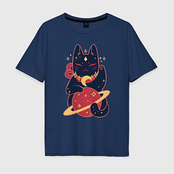 Мужская футболка оверсайз Space cat