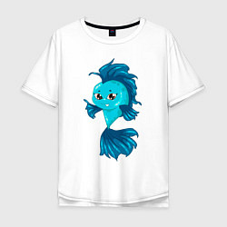 Мужская футболка оверсайз Голубая рыбка