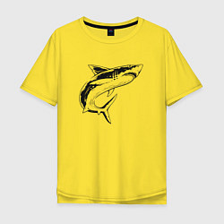 Футболка оверсайз мужская Акула, цвет: желтый