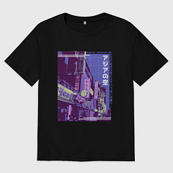 Мужская футболка оверсайз Neon Asian Street Vaporwave