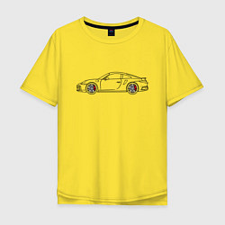 Футболка оверсайз мужская Porsche 911 Tubro S, цвет: желтый